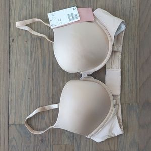 H&M Women's 36C Microfiber Push-up Bra in Nude